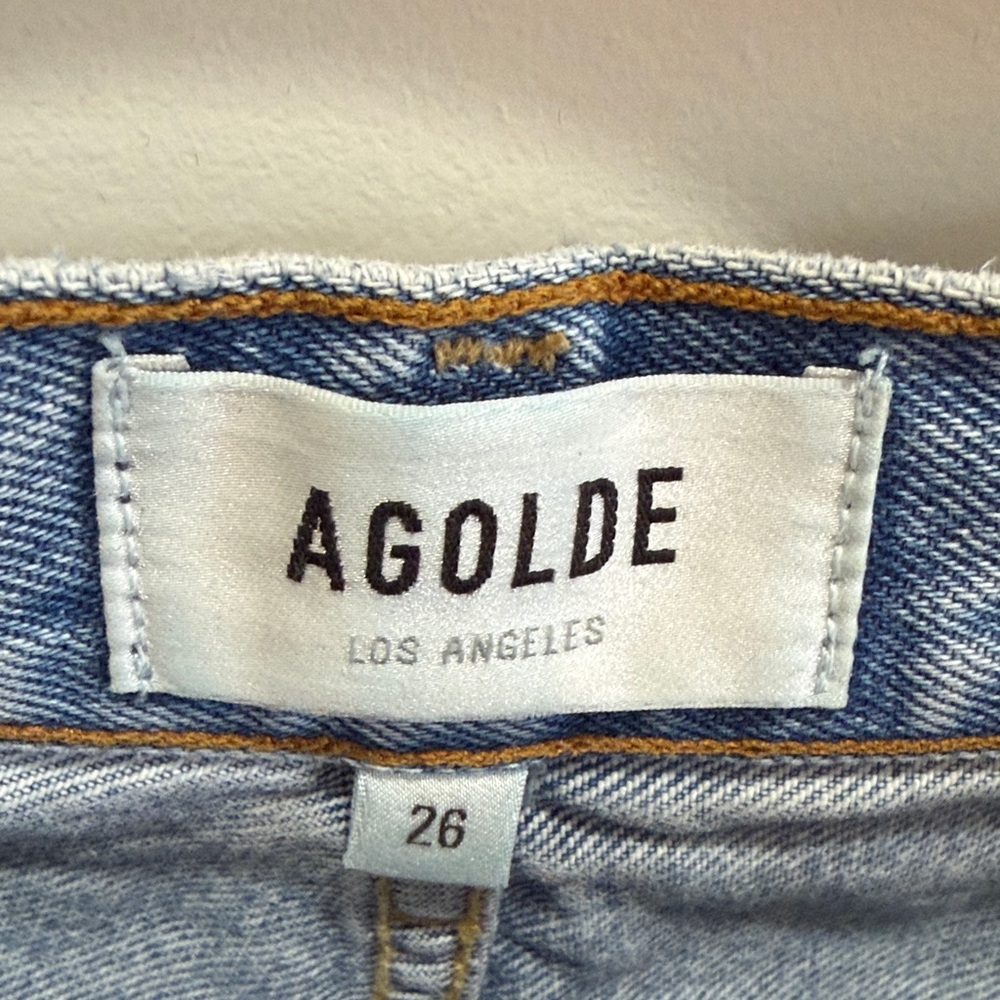 Agolde Light Wash Distressed High-Rise Jeans - Picture 4 of 4